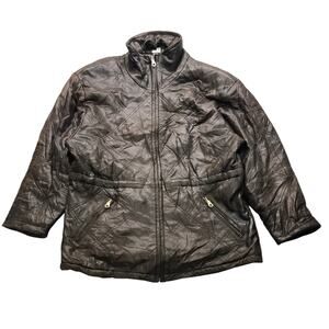 Andrew Marc Thermoloft Insulated Lined Leather Jacket Men Small S Full Zip Brown